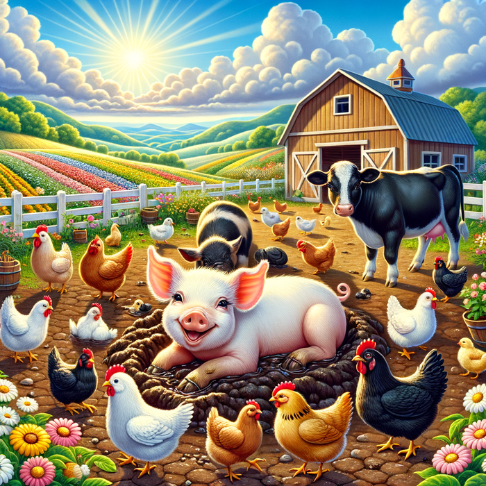 Charming Farmyard Friends 5D DIY Paint By Diamond Kit