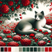 Cat In Crimson Dream Diamond Painting