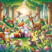 Charming Forest Friends Paint By Diamonds Art