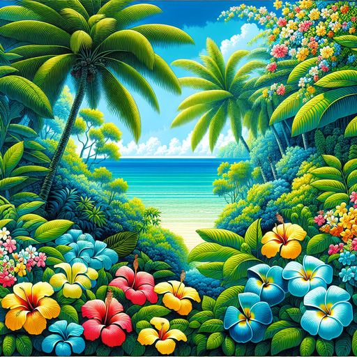 Lush Tropical Escape Paint By Color