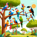 Chirpy Bird Sanctuary Paint By Diamond