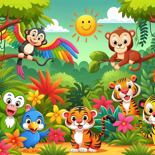 Friendly Jungle Crew Painting By Diamonds Kit