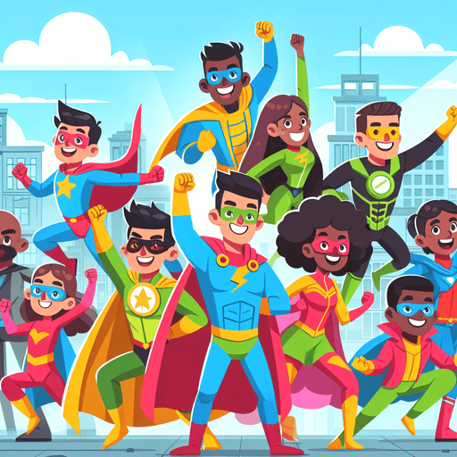 Friendly Superhero Squad Painting By Diamonds Kit