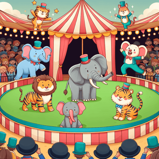 Circus Animal Show Painting By Diamonds Kit