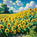 Sunflower Field At Noon Diamond Painting