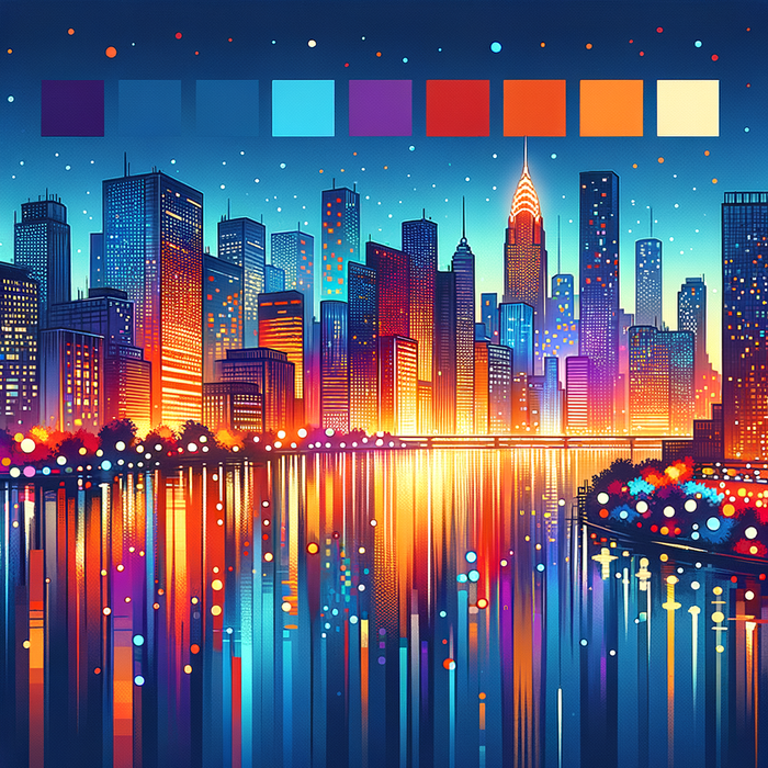 Vibrant City Lights Painting By Diamonds Kit