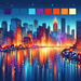 Vibrant City Lights Painting By Diamonds Kit