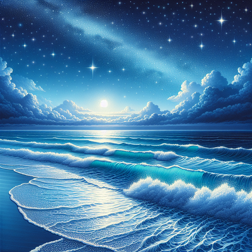 Starlit Ocean Waves Painting Diamond Kit