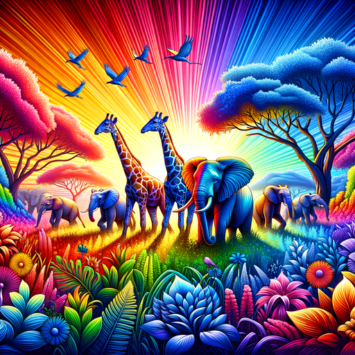 Rainbow Safari Adventure Paint By Diamond