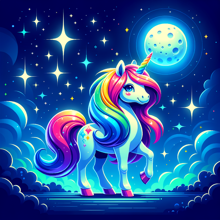 Merry Moonlit Unicorn DIY Paint By Diamonds