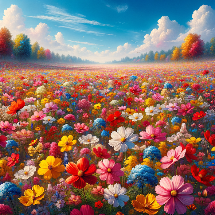 Dreamy Flower Field Paint By Diamonds