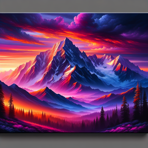 Dramatic Sunrise Over The Mountains Diamond Painting