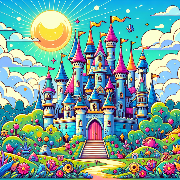 Colorful Fantasy Castle Painting Diamond Kit