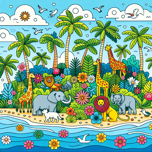 Tropical Paradise Island Diamond Painting