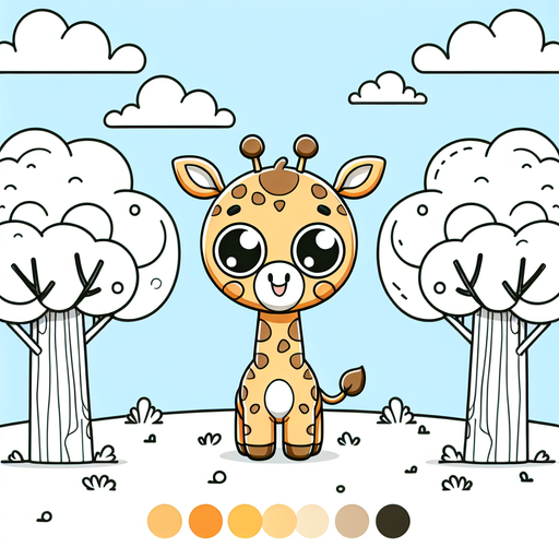 Adorable Little Giraffe Painting By Diamonds Kit