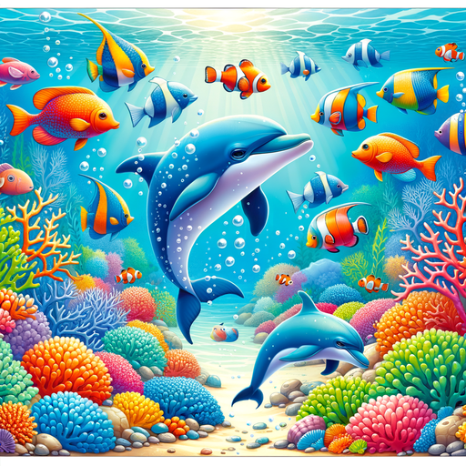 Joyful Ocean Friends Paint By Diamonds Art