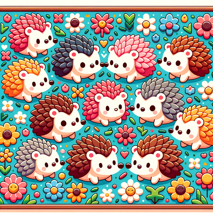 Happy Hedgehogs In Harmony Paint By Color