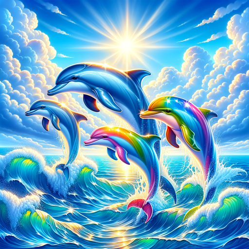 Playful Dolphin Dance Paint By Diamonds