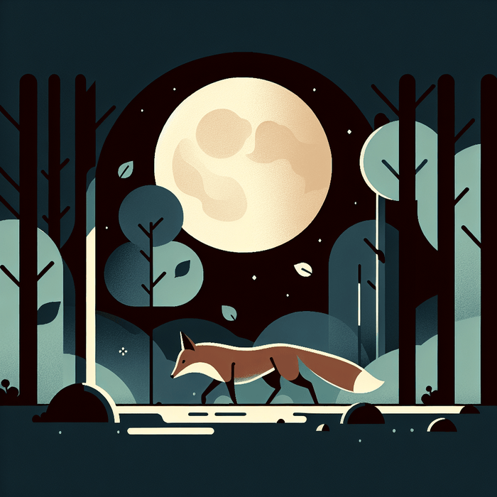 Moonlight Fox Adventure Painting By Diamonds Kit