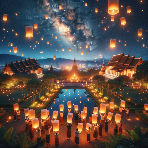 Yi Peng Lantern Festival - Chiang Mai Paint By Diamond