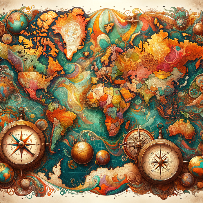 Inspiring World Map Adventure Paint By Diamonds Art