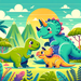 Adventure In Dino Land Diamond Painting