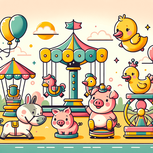Cuddly Animal Friends At The Fair Painting By Diamonds Kit