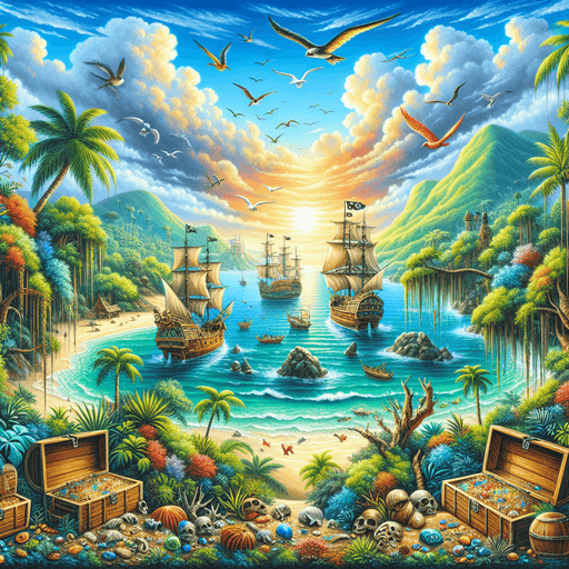 Whimsical Island Adventure Painting Diamond Kit