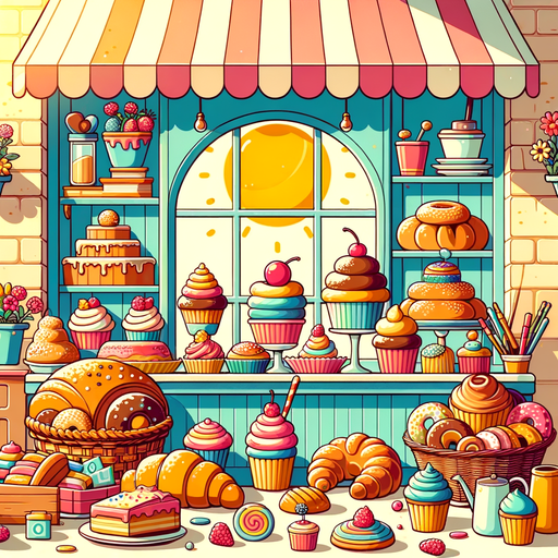 Charming Bakery Scene Painting Diamond Kit