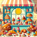 Charming Bakery Scene Painting Diamond Kit