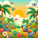 Tropical Paradise Adventure Painting Diamond Kit