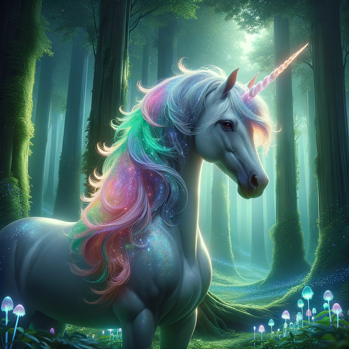 Fantasy Unicorn in Enchanted Forest 5D DIY Paint By Diamond Kit