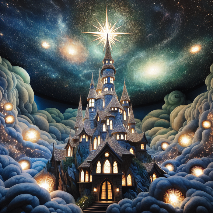 Mystical Wizard's Tower Painting By Diamonds Kit