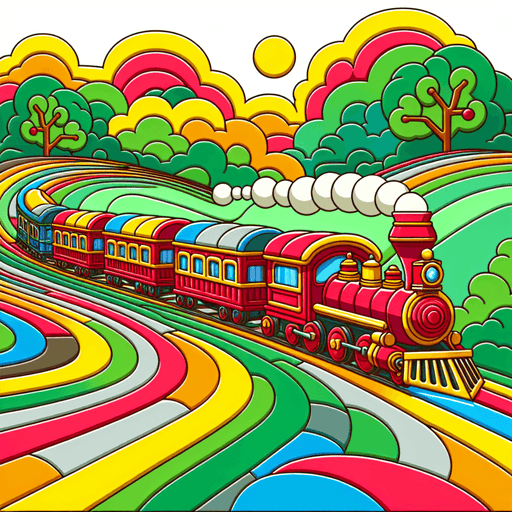 Lively Train Journey Painting By Diamonds Kit