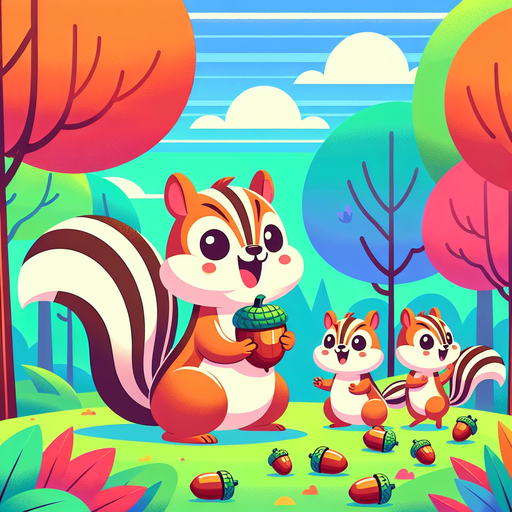 Charming Chipmunk Family Paint By Diamonds
