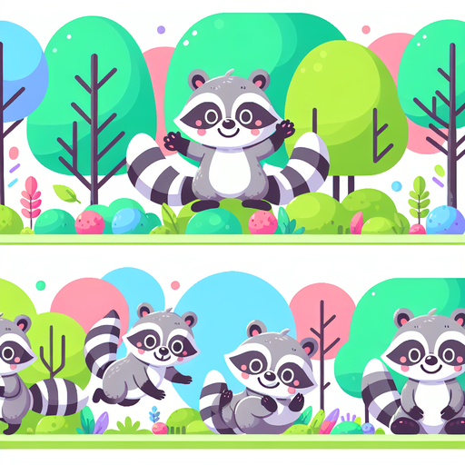 Adventure Raccoons Paint By Color