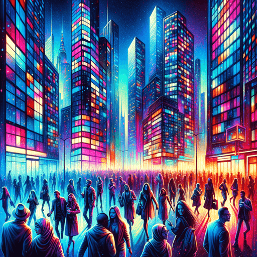 Retro Neon Cityscape Paint By Diamonds Art