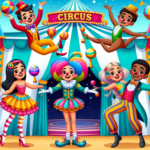 Cheerful Circus Performers Painting Diamond Kit