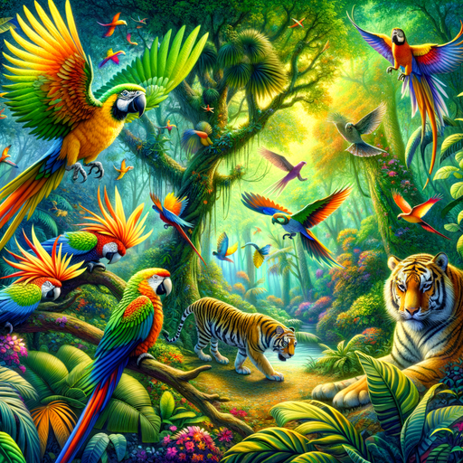 Colorful Jungle Adventure Paint By Diamonds Kits