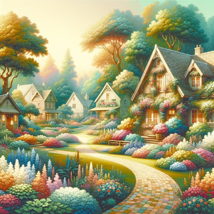 Charming Village Life Paint By Diamonds