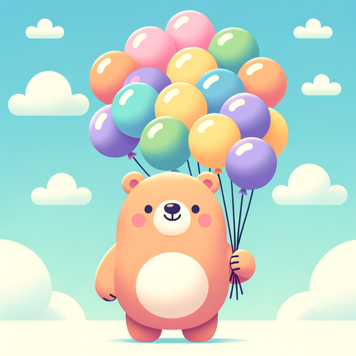 Bright Balloon Bear DIY Paint By Diamonds