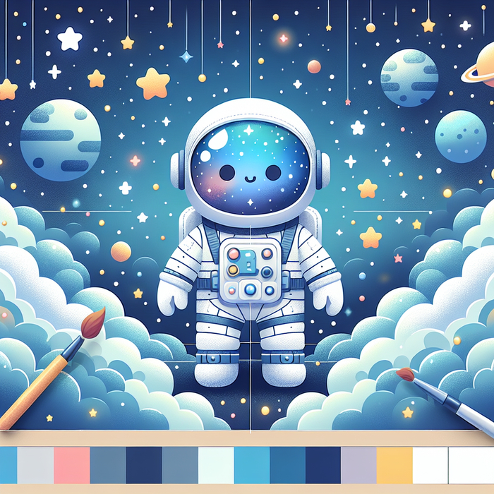 Starry Night Astronaut DIY Paint By Diamonds