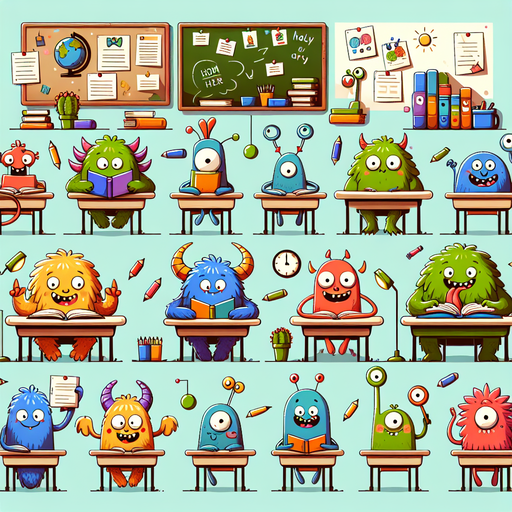 Silly Monster Classroom Painting By Diamonds Kit