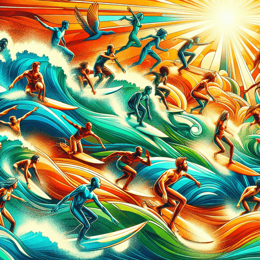 Dynamic Surfing Scene Diamonded Painting Kits