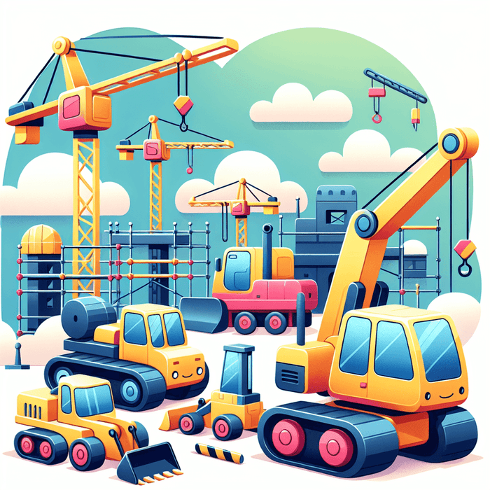 Busy Builders' Site Paint By Diamond