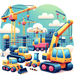 Busy Builders' Site Paint By Diamond