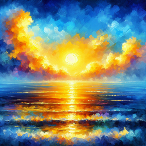 Golden Ocean Horizon Paint By Diamonds Art