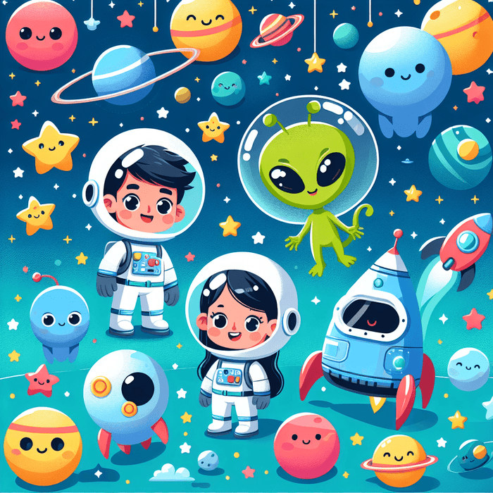 Whimsical Space Adventures Paint By Color