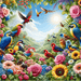 Colorful Bird Haven Diamond Painting