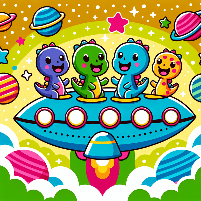 Space Dino Explorers Paint By Color